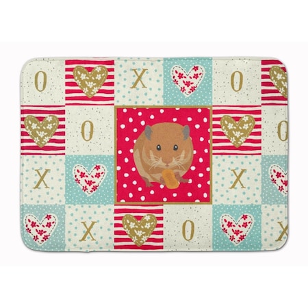 Carolines Treasures 19 x 27 in. Teddy Bear Hamster Love Machine Washable Memory Foam Mat CK5444RUG